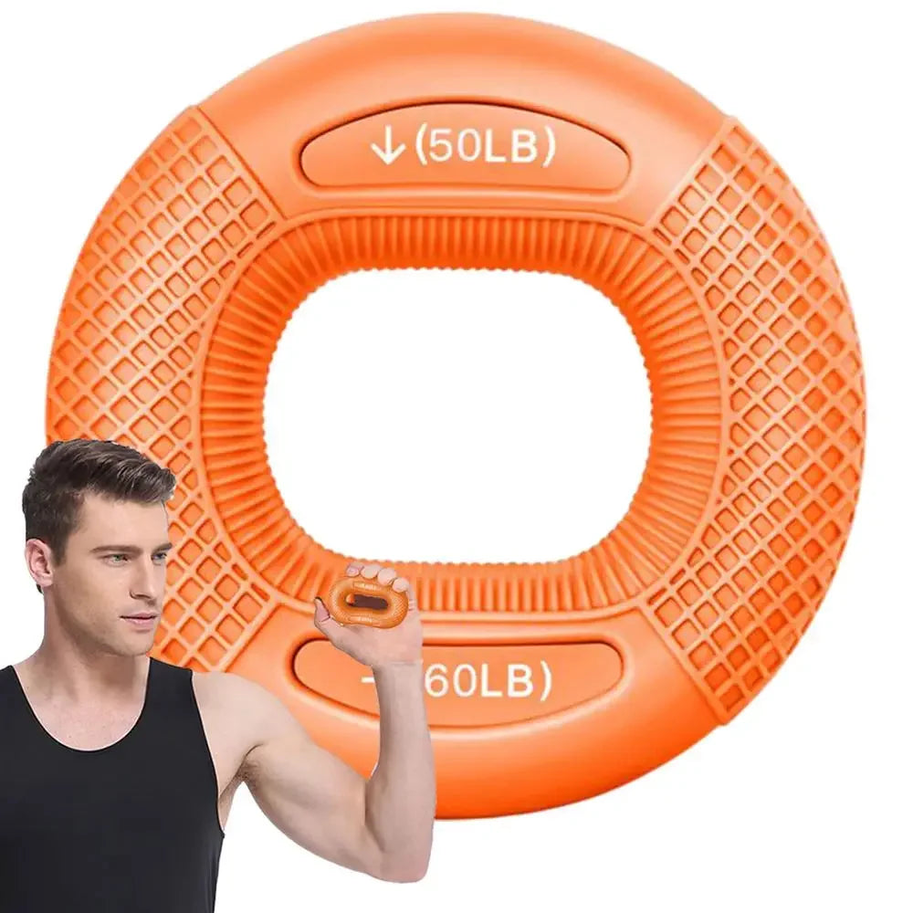 Silicone Finger Grip Strengthener Ring Adjustable Resistance Hand Wrist Exercise for Carpal Tunnel Relief Gym Home Training