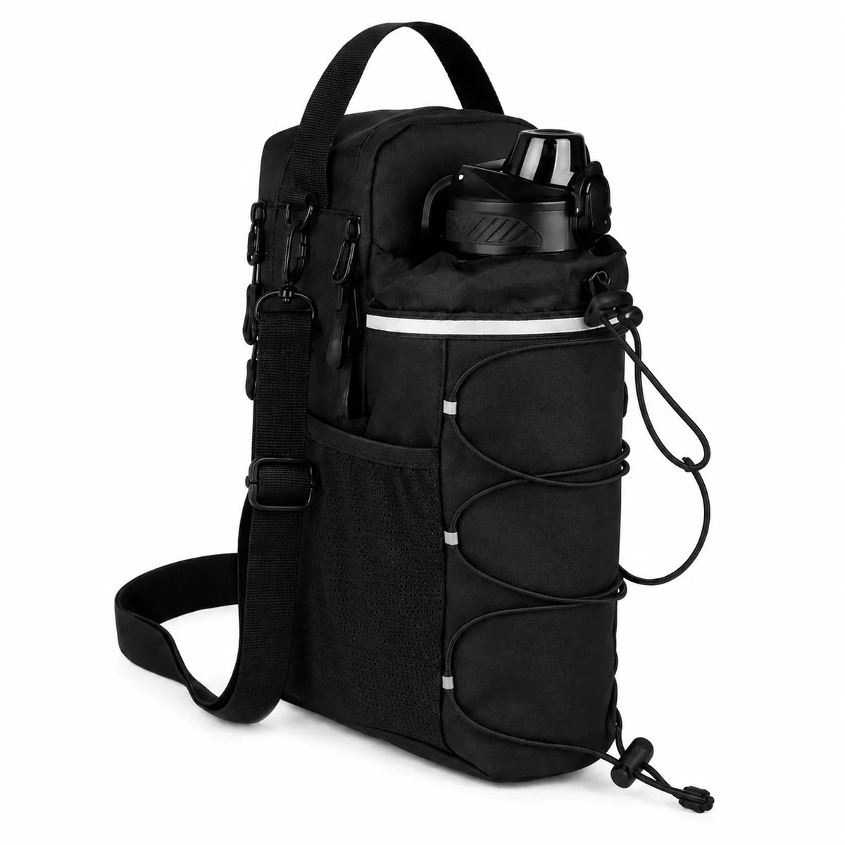 Magnetic Gym Bottle Bag Water Bottle Holder Fitness Accessory Hands Free Storage Bag for Gym Workout Running Travel Sports Gear
