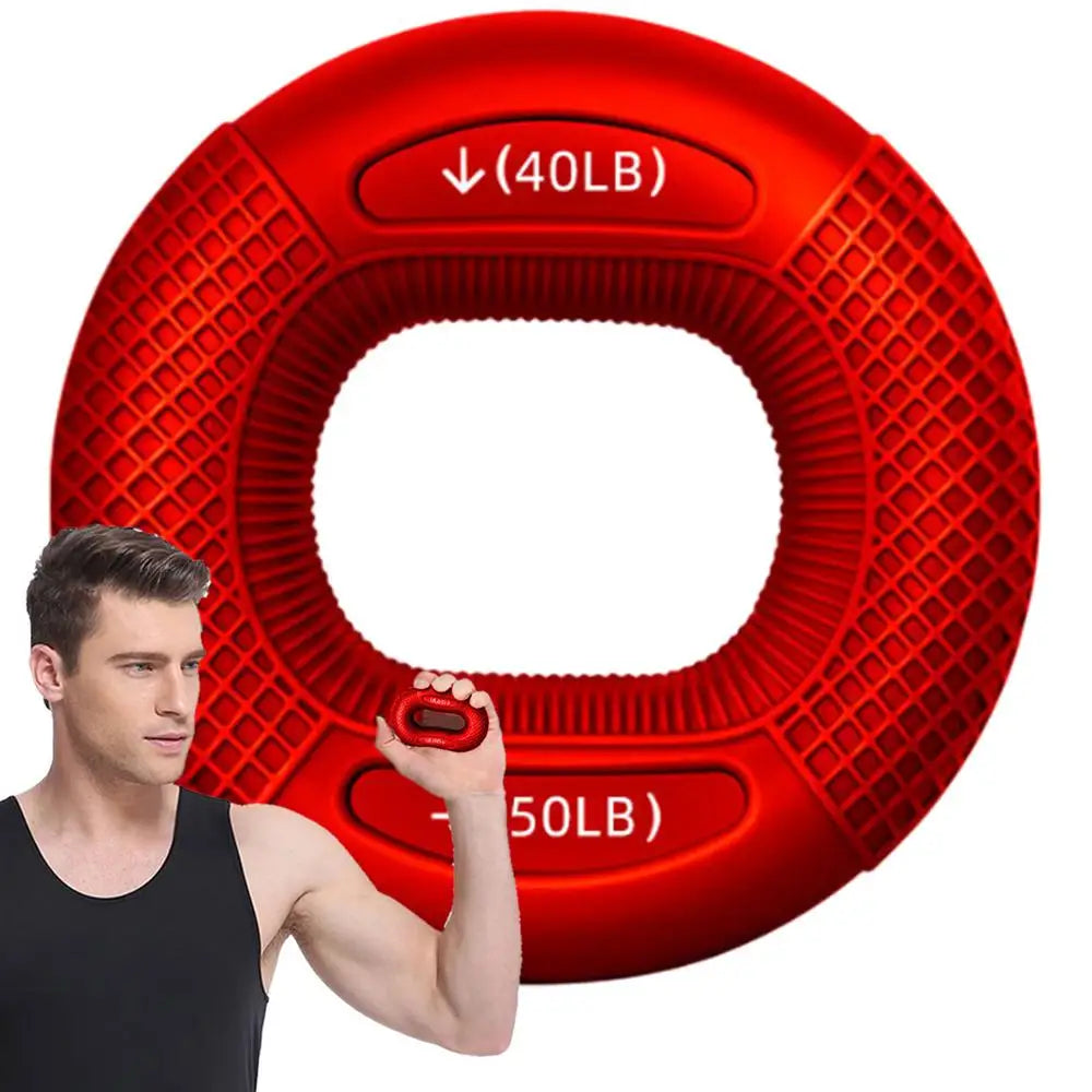 Silicone Finger Grip Strengthener Ring Adjustable Resistance Hand Wrist Exercise for Carpal Tunnel Relief Gym Home Training