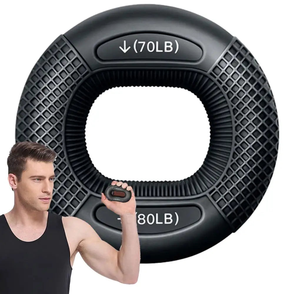 Silicone Finger Grip Strengthener Ring Adjustable Resistance Hand Wrist Exercise for Carpal Tunnel Relief Gym Home Training