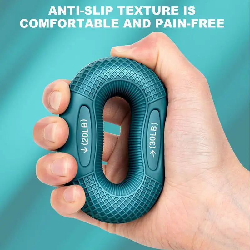 Silicone Finger Grip Strengthener Ring Adjustable Resistance Hand Wrist Exercise for Carpal Tunnel Relief Gym Home Training