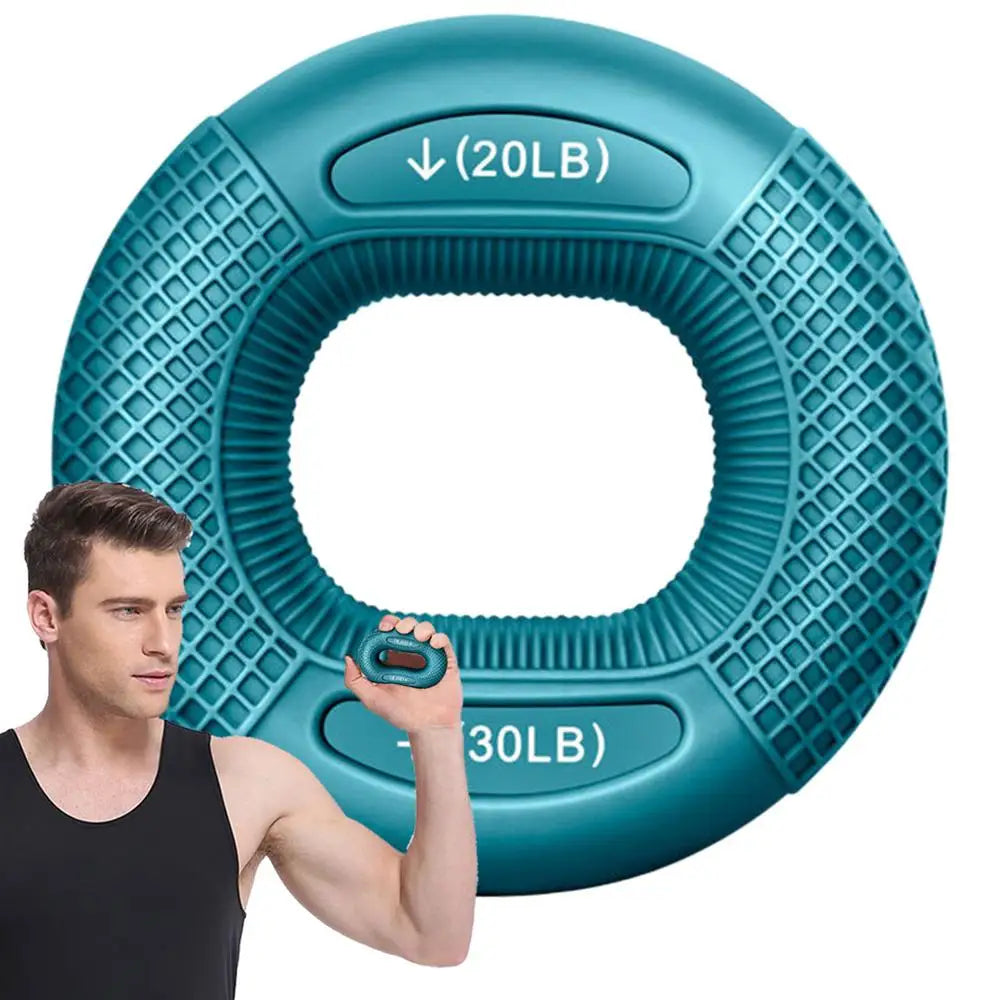 Silicone Finger Grip Strengthener Ring Adjustable Resistance Hand Wrist Exercise for Carpal Tunnel Relief Gym Home Training