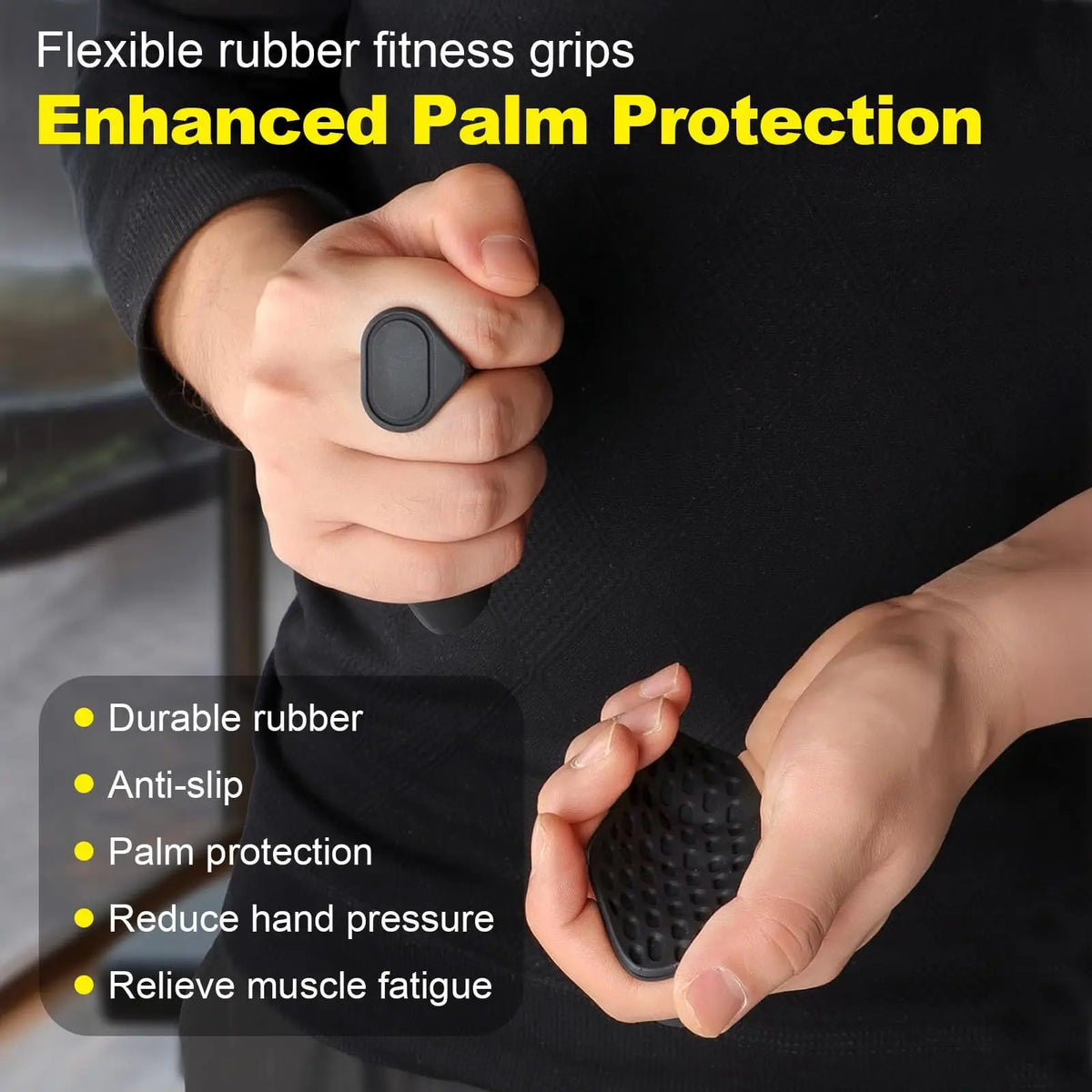 Anti-Slip Grips Strengthener Portable Finger Trainer Ergonomic Rubber Hand Protector for Weight Lifting Pull-Ups Gym Training